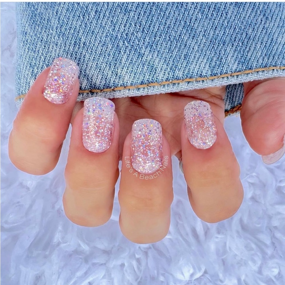 Color Street: Shimmer Down | Rose Pink Silver Glitter Party Sparkle Summer